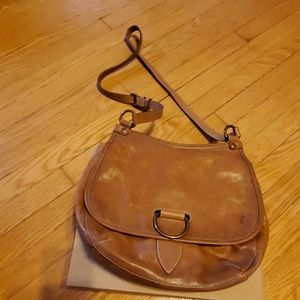 Frye Lucy Leather Crossbody Beige bag